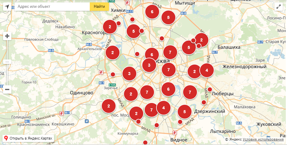 ППС в Москве на карте
