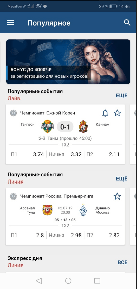 интерфейс приложения