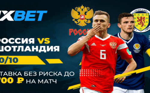 Россия – Шотландия: Ставка без риска от БК 1xbet