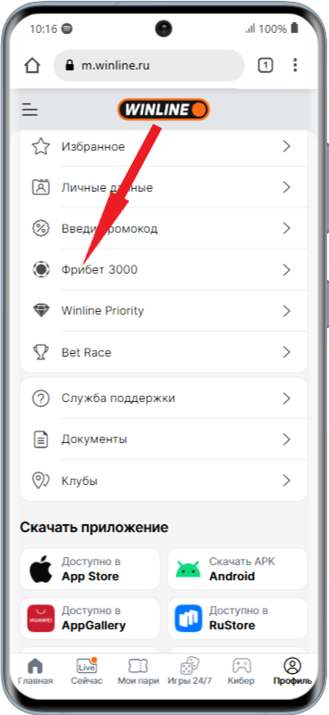 Получить бонус Винлайн