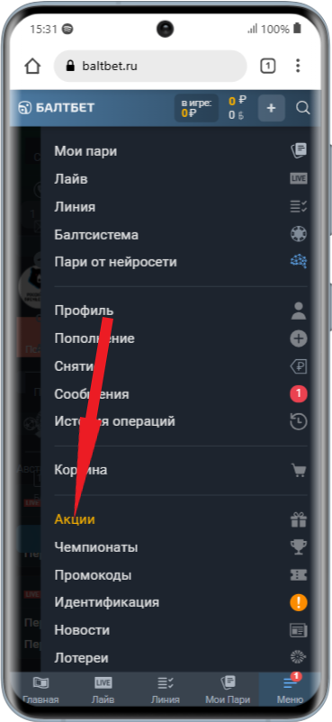 Получить бонус Балтбет