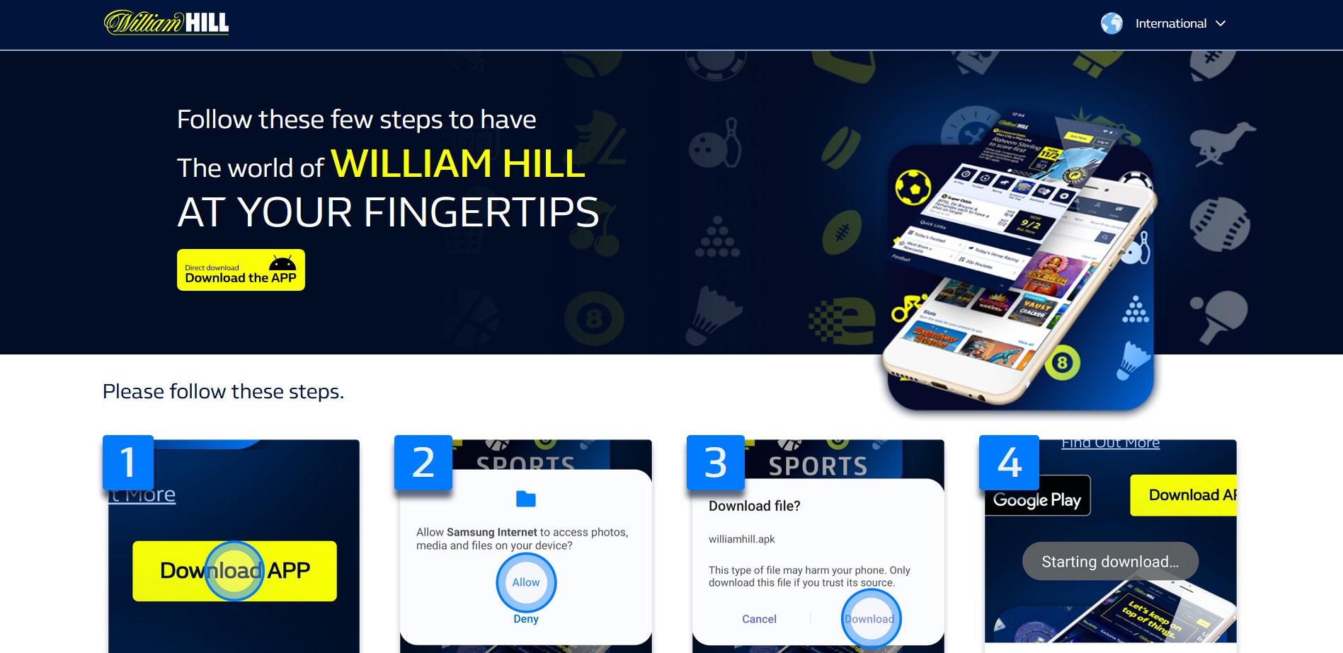 скачать приложение william hill
