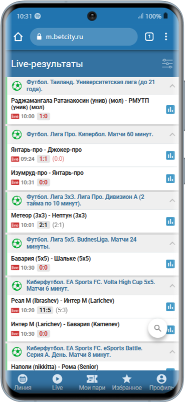 Видеотрансляции Бетсити