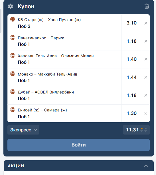 купон ставок