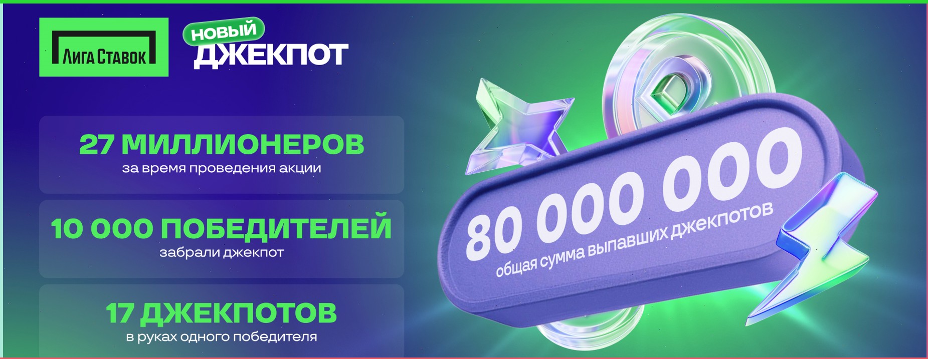 Пошел второй месяц акции «Новый Джекпот» от БК Лига Ставок
