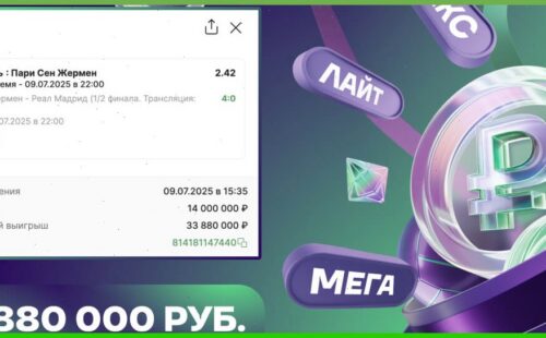 Клиент БК Лига Ставок выиграл почти 34 миллиона рублей благодаря победе ПСЖ