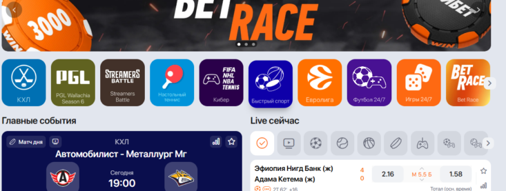 Тотализатор в БК Винлайн