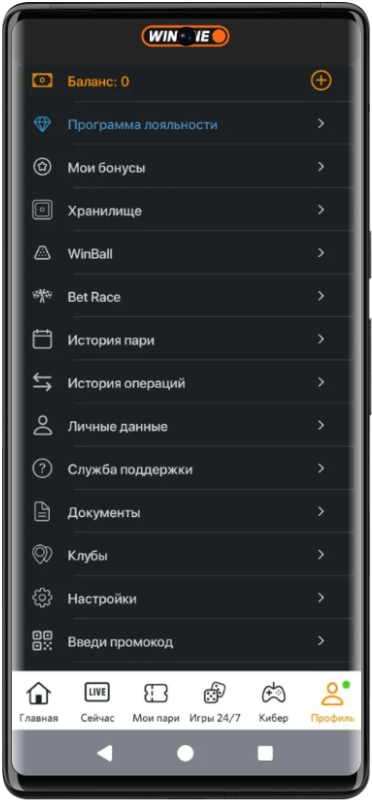 Прямые трансляции матчей в Винлайн