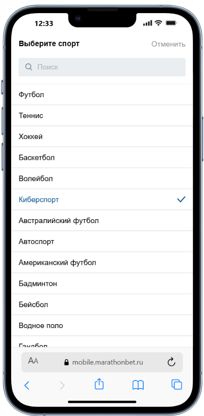 Результаты в БК Марафон 