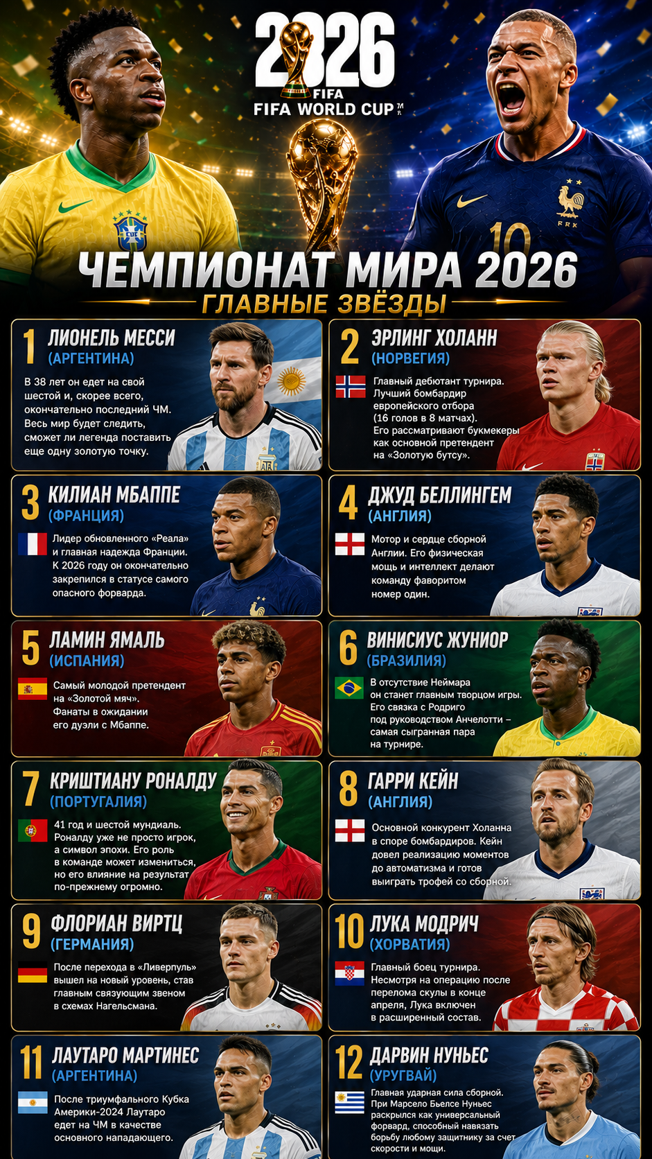 Главные звезды ЧМ 2026