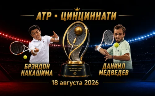 Брэндон Накашима — Даниил Медведев прогноз на матч ATP Цинциннати 18 августа 2026 года