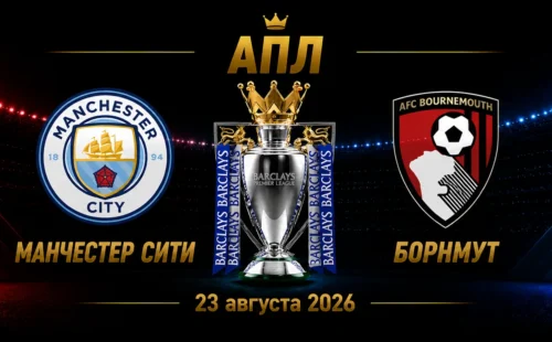 Манчестер Сити — Борнмут прогноз на матч АПЛ 23 августа 2026 года