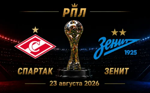 Спартак — Зенит прогноз на матч РПЛ 23 августа 2026 года