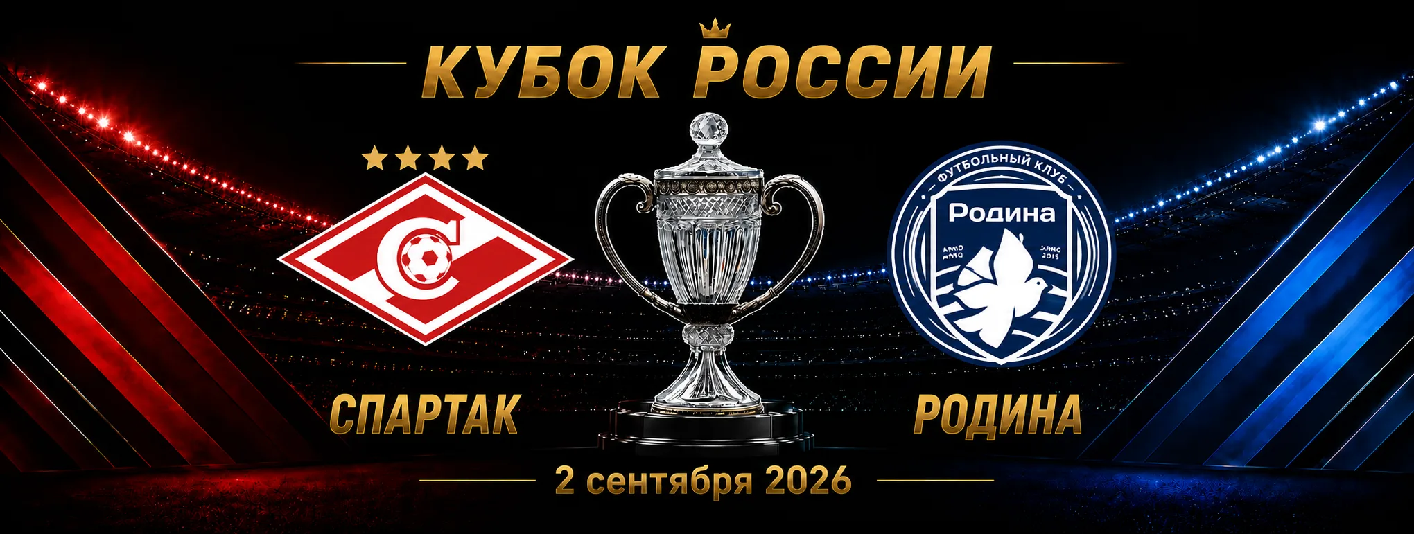 Спартак — Родина прогноз на матч Кубка России 2 сентября 2026 года
