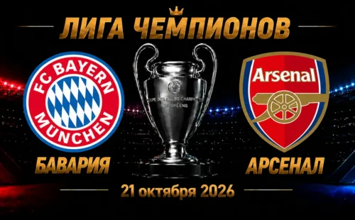 Бавария — Арсенал прогноз на матч Лиги чемпионов 21 октября 2026 года