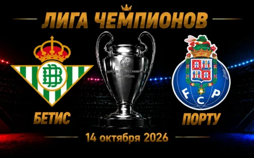 Бетис — Порту прогноз на Лигу чемпионов 14 октября 2026 года