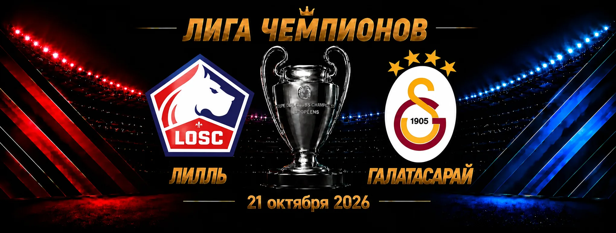 Лилль — Галатасарай прогноз на матч Лиги чемпионов 21 октября 2026 года