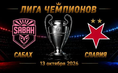 Сабах — Славия Прага прогноз на Лигу чемпионов 13 октября 2026 года