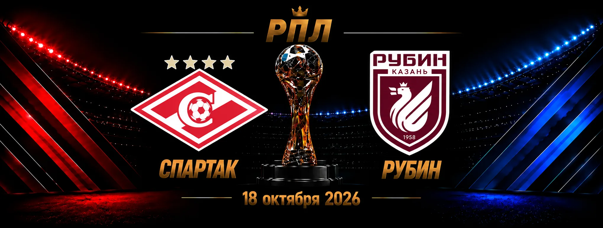 Спартак — Рубин прогноз на матч РПЛ 18 октября 2026 года